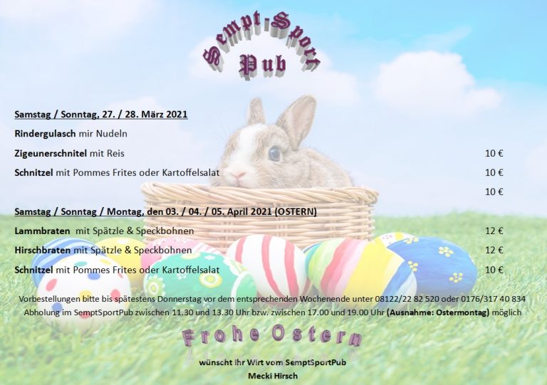 SemptSportPub: Vereinswirt verwöhnt seine Gäste zu Ostern