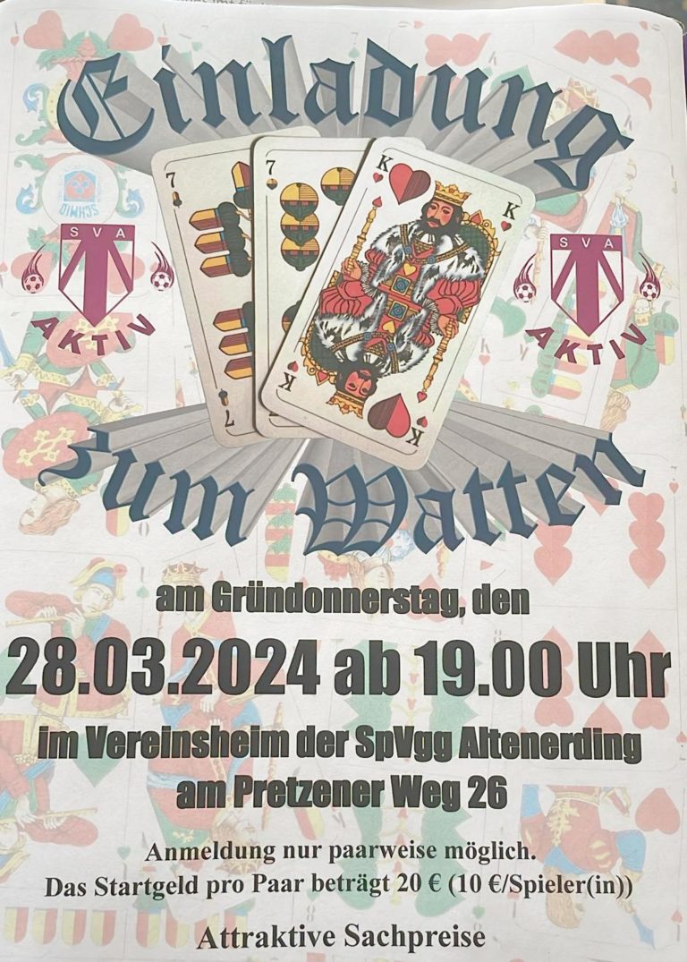 SVA-Aktiv: SpVgg lädt Wattfreunde zum Turnier ein