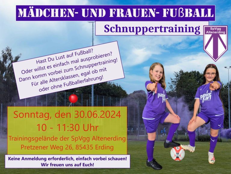 Mädchen-/Frauenfußball: Einladung zum Schnuppertraining