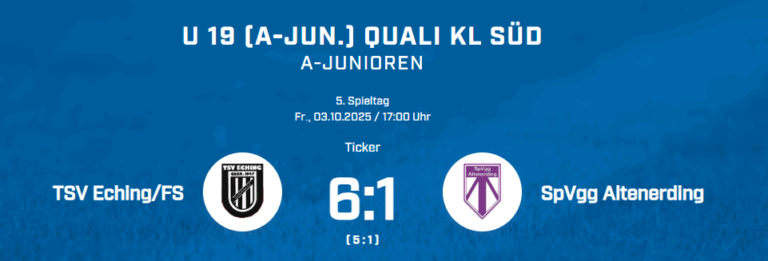A1-Junioren: TSV Eching – SpVgg Altenerding 6:1